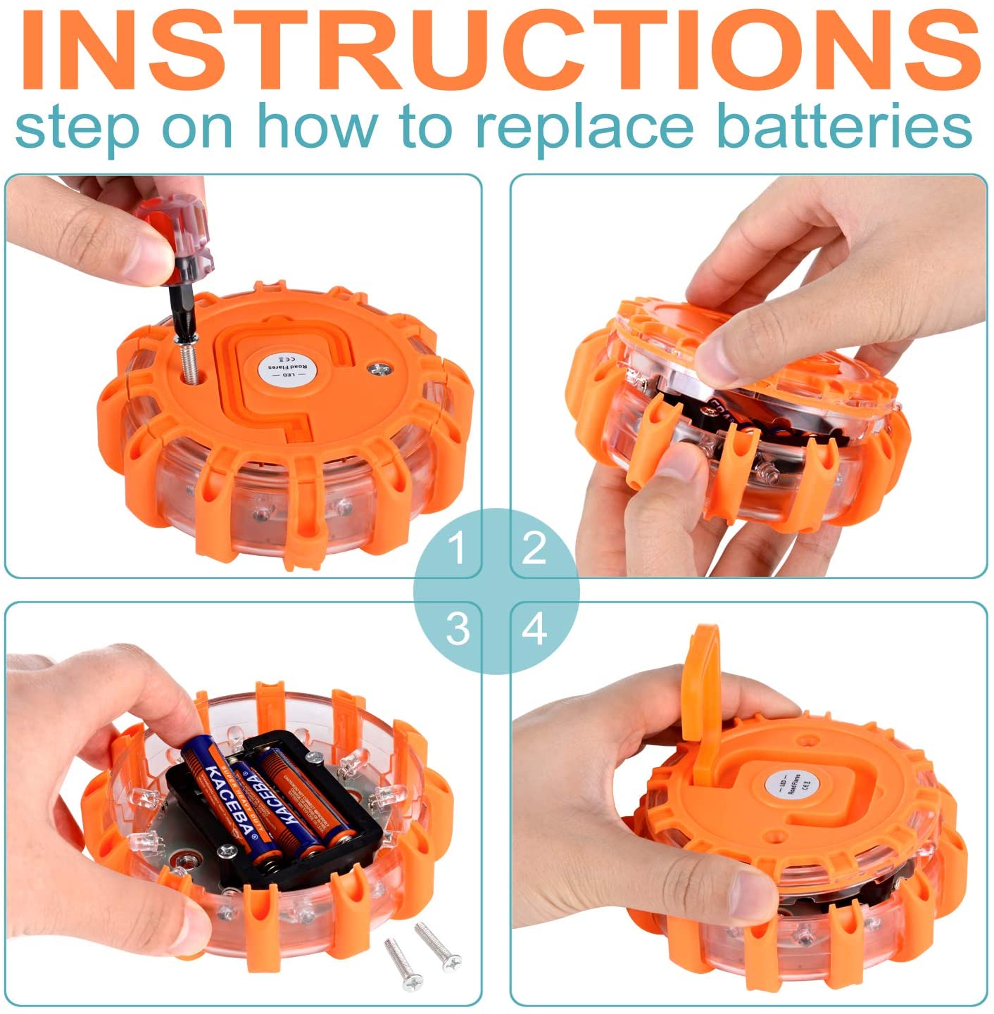 Magnetic LED Emergency Safety Flare Set (Set Of 2)