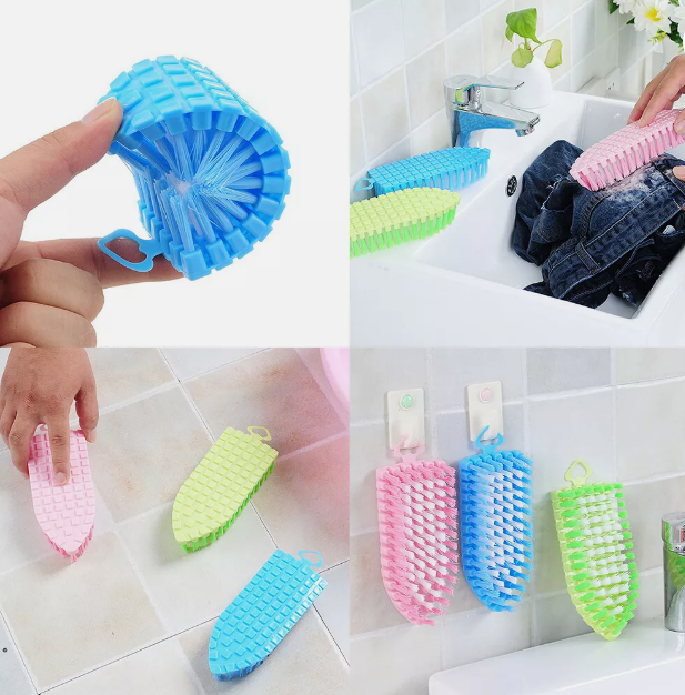 3PC Bendable Stiff Bristles Heavy Duty Scrub Brush