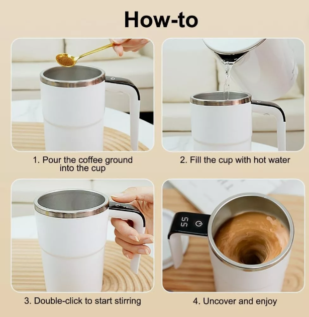 Magnetic electric mixing cup