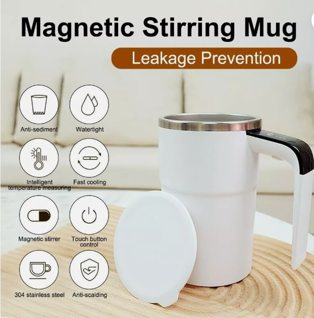Magnetic electric mixing cup